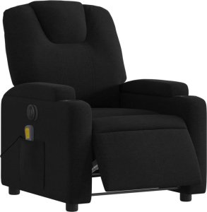 vidaXL Rozkładany fotel masujący, elektryczny, czarny, tkanina 3