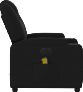 vidaXL Rozkładany fotel masujący, elektryczny, czarny, tkanina 10