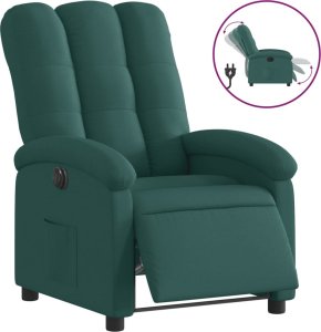 vidaXL Elektryczny fotel rozkładany, ciemnozielony, obity tkaniną 2