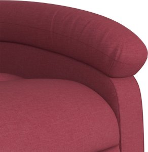 vidaXL Elektryczny fotel rozkładany, winna czerwień, obity tkaniną 11