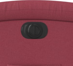 vidaXL Elektryczny fotel rozkładany, winna czerwień, obity tkaniną 12