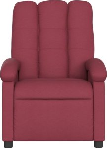 vidaXL Elektryczny fotel rozkładany, winna czerwień, obity tkaniną 9