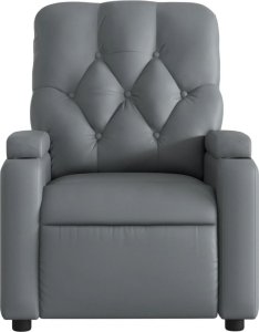 vidaXL Elektryczny fotel rozkładany, szary, obity sztuczną skórą 9