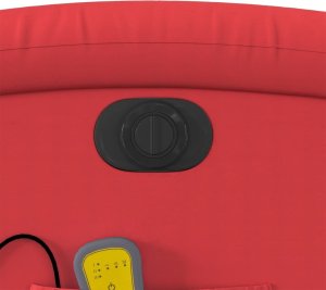 vidaXL Rozkładany fotel masujący elektryczny czerwony 12
