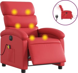 vidaXL Rozkładany fotel masujący elektryczny czerwony 2