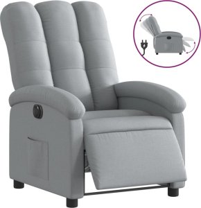 vidaXL Elektryczny fotel rozkładany, jasnoszary, obity tkaniną 2