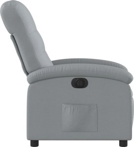vidaXL Elektryczny fotel rozkładany, jasnoszary, obity tkaniną 10