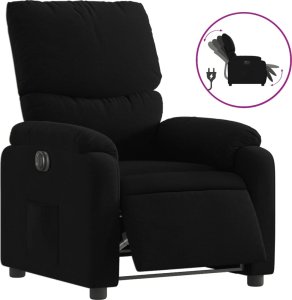 vidaXL Elektryczny fotel rozkładany, czarny, obity tkaniną 2