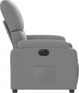 vidaXL Elektryczny fotel rozkładany, jasnoszary, obity tkaniną 10