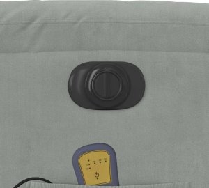 vidaXL Rozkładany fotel masujący, elektryczny, jasnoszary, aksamitny 12