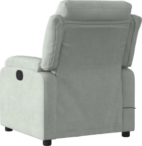vidaXL Rozkładany fotel masujący, elektryczny, jasnoszary, aksamitny 5