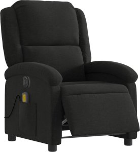 vidaXL Rozkładany fotel masujący, elektryczny, czarny, tkanina 3
