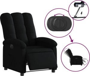 vidaXL Elektryczny fotel rozkładany, czarny, obity tkaniną 6