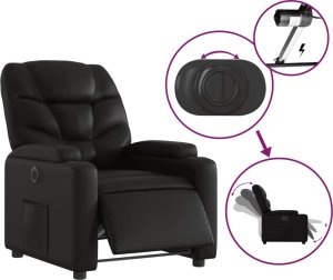 vidaXL Elektryczny fotel rozkładany, czarny, obity sztuczną skórą 5