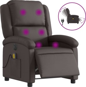 vidaXL Elektryczny fotel rozkładany, ciemny brąz 2