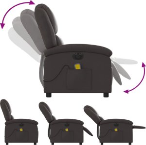 vidaXL Elektryczny fotel rozkładany, ciemny brąz 7