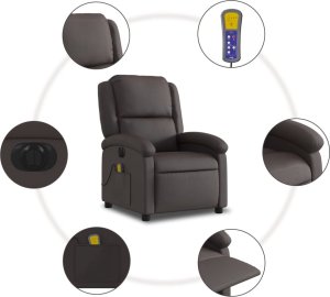 vidaXL Elektryczny fotel rozkładany, ciemny brąz 8