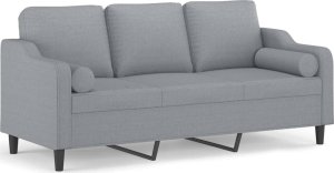 vidaXL 3-osobowa sofa z poduszkami, jasnoszara, 180 cm, tkanina 2