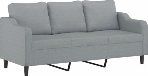 vidaXL 3-osobowa sofa z poduszkami, jasnoszara, 180 cm, tkanina 4