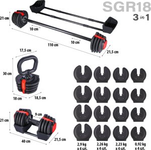 HMS ‎Hantle SGR18 Pro Set żeliwne 2 x 18 kg 12