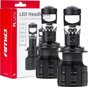 AMiO Żarówki samochodowe led seria pl lens h7/h18 soczewka 6000k canbus amio-03668 1