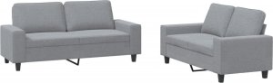 vidaXL 2-cz. komplet wypoczynkowy, jasnoszary, obity tkaniną 2