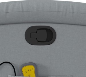 vidaXL Podnoszony fotel masujący, rozkładany, jasnoszary, tkanina 11