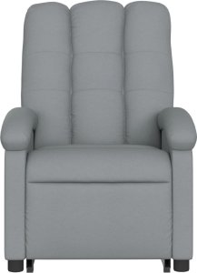 vidaXL Podnoszony fotel masujący, rozkładany, jasnoszary, tkanina 8