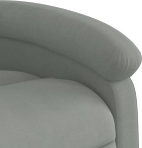 vidaXL Rozkładany fotel masujący, podnoszony, jasnoszary, aksamitny 11