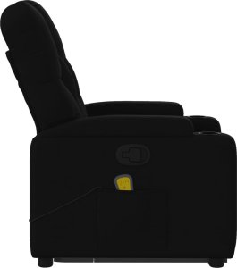 vidaXL Podnoszony fotel masujący, rozkładany, czarny, obity tkaniną 10