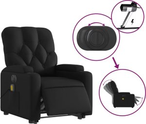 vidaXL Rozkładany fotel pionizujący z masażem, elektryczny, czarny 6