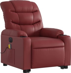 vidaXL Rozkładany fotel pionizujący z masażem, elektryczny, bordowy 4