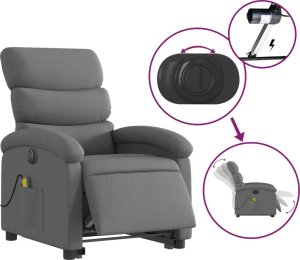 vidaXL Podnoszony fotel masujący, elektryczny, rozkładany, ciemnoszary 5
