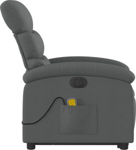 vidaXL Podnoszony fotel masujący, elektryczny, rozkładany, ciemnoszary 9