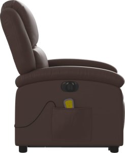 vidaXL Rozkładany fotel pionizujący z masażem, elektryczny, brązowy 10