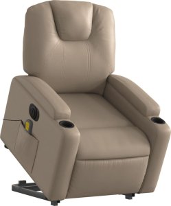 vidaXL Rozkładany fotel pionizujący z masażem, elektryczny, cappuccino 3