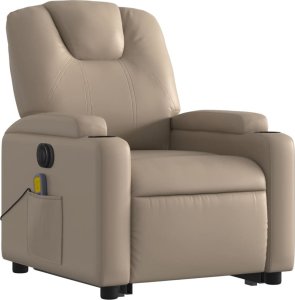 vidaXL Rozkładany fotel pionizujący z masażem, elektryczny, cappuccino 4