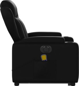 vidaXL Rozkładany fotel pionizujący z masażem, elektryczny, czarny 10
