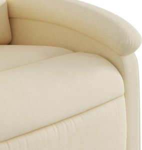 vidaXL Podnoszony fotel masujący, elektryczny, rozkładany, kremowy 12