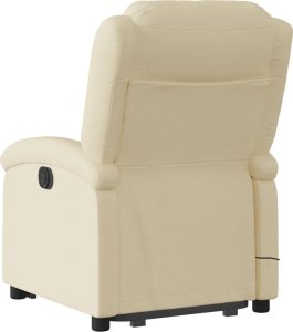 vidaXL Podnoszony fotel masujący, elektryczny, rozkładany, kremowy 5