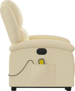 vidaXL Podnoszony fotel masujący, elektryczny, rozkładany, kremowy 10