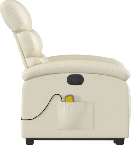 vidaXL Rozkładany fotel pionizujący z masażem, elektryczny, kremowy 9