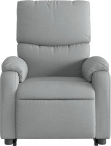vidaXL Podnoszony fotel masujący, rozkładany, jasnoszary, tkanina 9