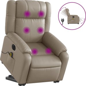vidaXL Rozkładany fotel pionizujący z masażem, elektryczny, cappuccino 2