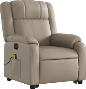 vidaXL Rozkładany fotel pionizujący z masażem, elektryczny, cappuccino 4