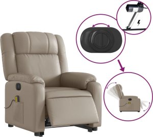 vidaXL Rozkładany fotel pionizujący z masażem, elektryczny, cappuccino 6