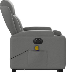 vidaXL Podnoszony fotel masujący, elektryczny, rozkładany, ciemnoszary 10