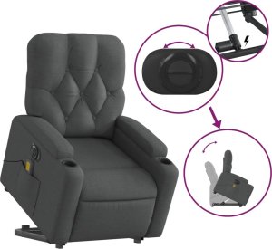 vidaXL Podnoszony fotel masujący, elektryczny, rozkładany, ciemnoszary 11