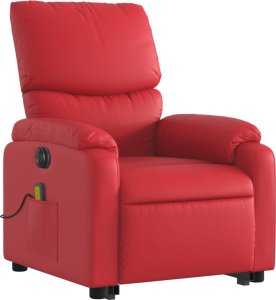 vidaXL Rozkładany fotel pionizujący z masażem, elektryczny, czerwony 3