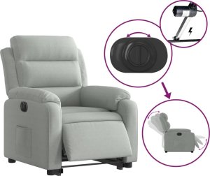 vidaXL Elektryczny, podnoszony fotel rozkładany, jasnoszary, aksamit 6